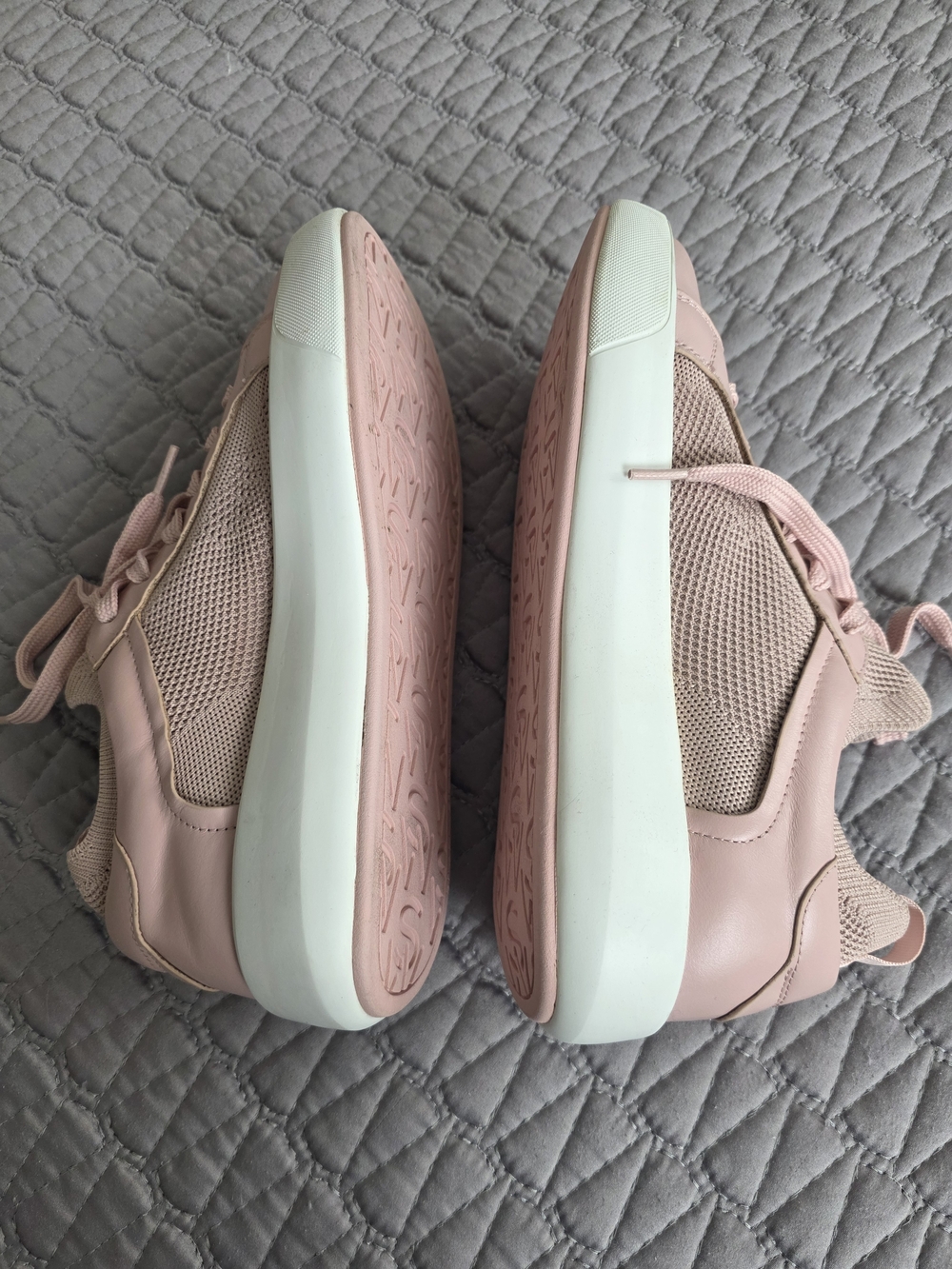 Stuart Weitzman Blush Pink Knit-Panel Women’s Sneakers - Picture 6 of 8